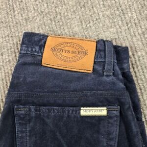 Skotts Suede Jeans Mens 28x30 Blue Washable Suede Straight Canada Leather 25x30